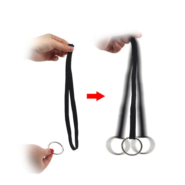 Ring og loop magisk trick Magia Hoop Rope Escape Magie Mentali Sort onesize Black onesize