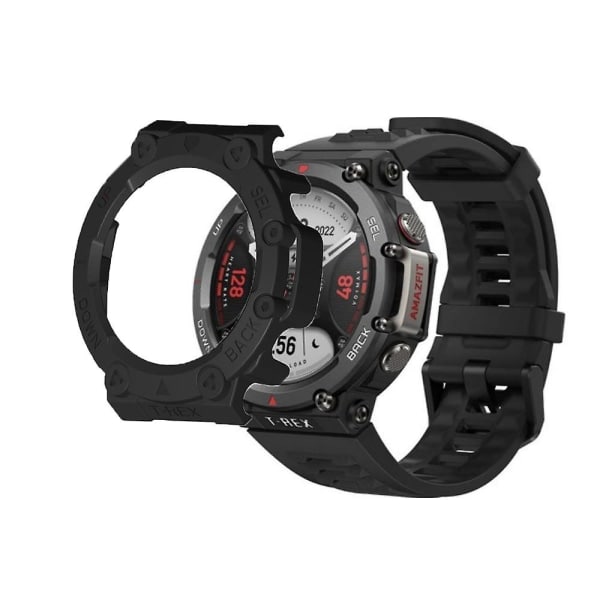 2-i-1 etui + skærmbeskyttelsesglas til Amazfit T Rex 2 Trex 2 Smart Watch Bumper