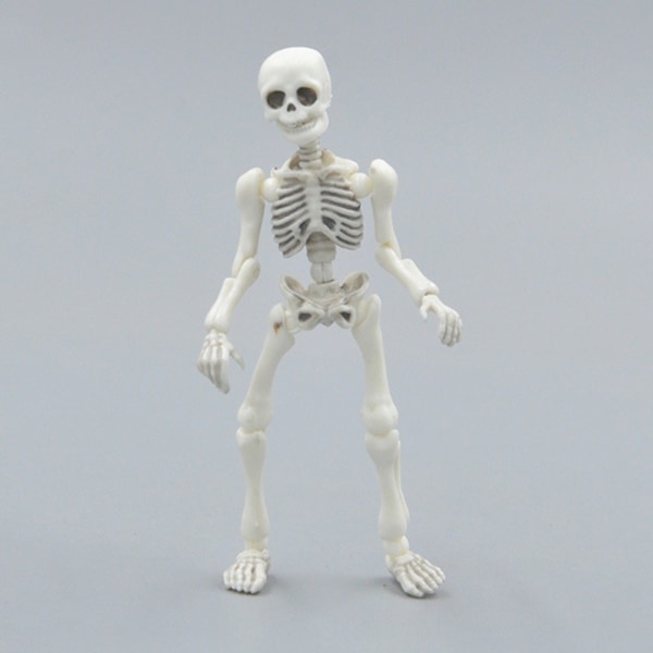 Mini Skelet Actionfigur Halloween Indendørs Dekoration Menneskeskelet Prank Props Nyhedsfest Spøgelsesrum Skrivebordsdekoration null - B