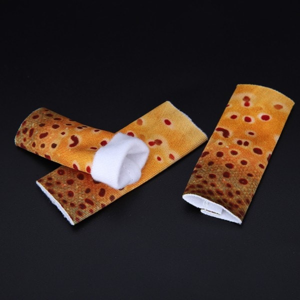 3st Polyester Fiskefingerskydd med Fiskskinnsmönster Enkelt Fingerskydd Skyddande Tillbehör