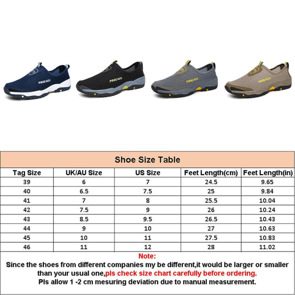 Herre Vandresko Mode Sportsko Casual Sort, 45