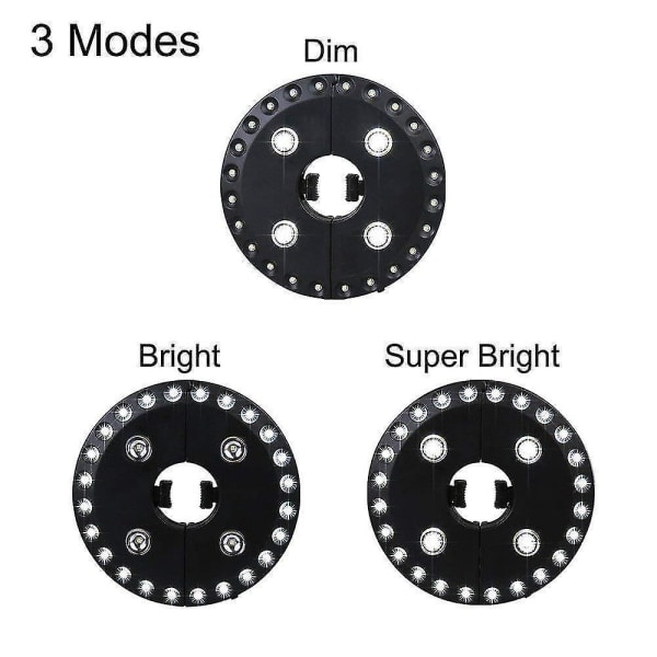 Langaton 28 LED-parasolipoltin 3-tasoinen himmennin, parasoli LED-valo, parasolivarsi, terassitelttailuvalaistus, puhdas valkoinen valo, leirintäripustusvalaisin, 1 kpl, musta