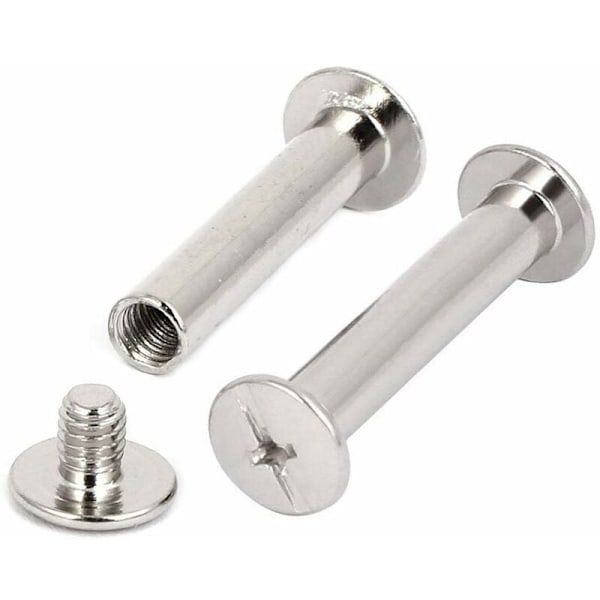 Chicago bindningsskruvar sortimentskit, 30 set, metall, förnicklad, silver