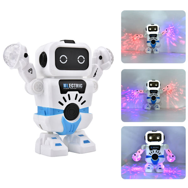Elektronisk smart romdansende robot med musikk blinkende LED-lys gående leker gave til barn