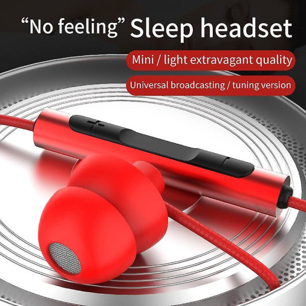 3,5 mm Jack Sovhörlurar Mjukt silikontrådt headset med mikrofon Örondjup
