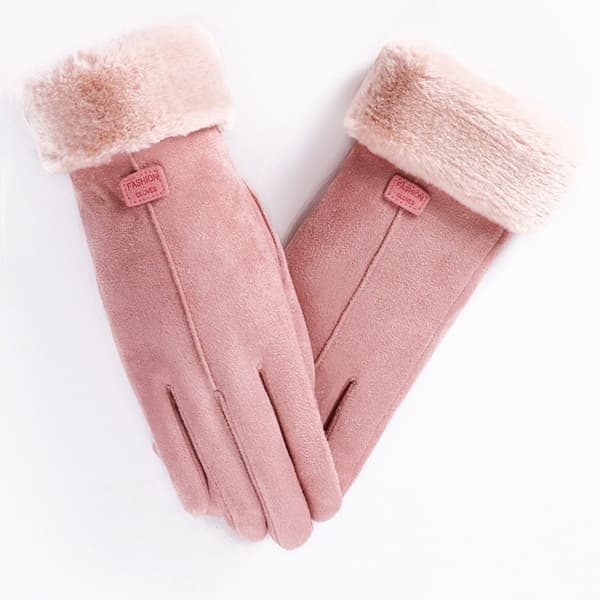 Damehandsker - Vinterhandsker - Skihandsker - Fleecemateriale - Touchscreen-kompatible - Pink - One Size Fits All