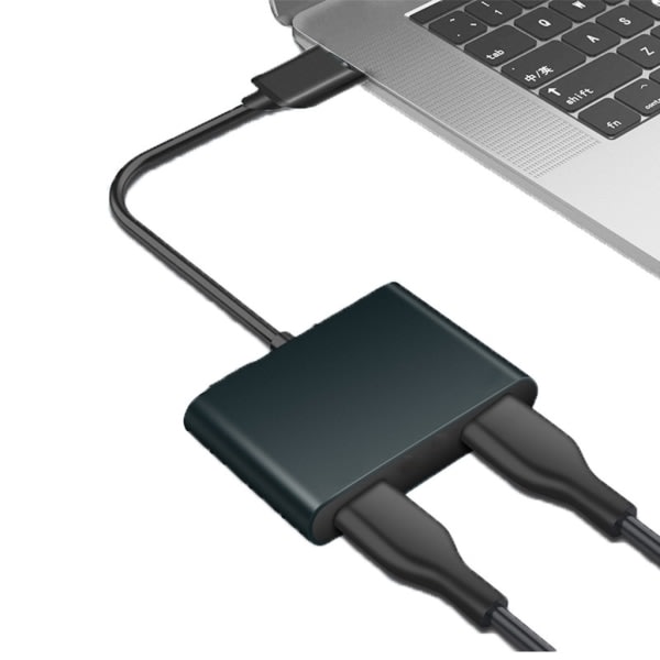 3-i-1 USB-dokkstasjonhub 5 Gbps-adapter USB 3.0 til dobbel HDMI-kompatibel konverter for telefon-TV-multiport-videoadapter