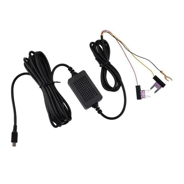 12V~24V til 5V 3A Mini USB strøm 3-trådet bilopladerkabel null - Lige hoved
