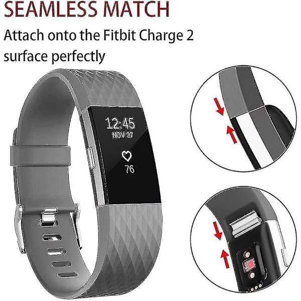 Ersättningsbånd som er kompatible med Fitbit Charge 2, Classic & Special Edition justerbare sportsarmbånd grå grey Small