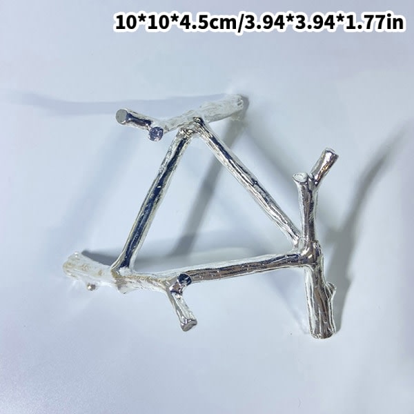 1. krystalkuglebase Träd Bladform Metallholdare Sfär Sten Silver M