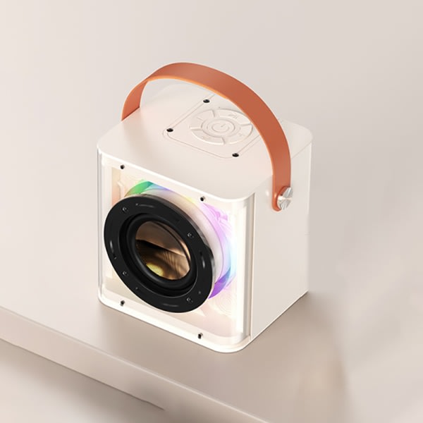 Mekaniska transparenta Bluetooth-högtalare med 2 trådlösa mikrofoner Vit högtalare