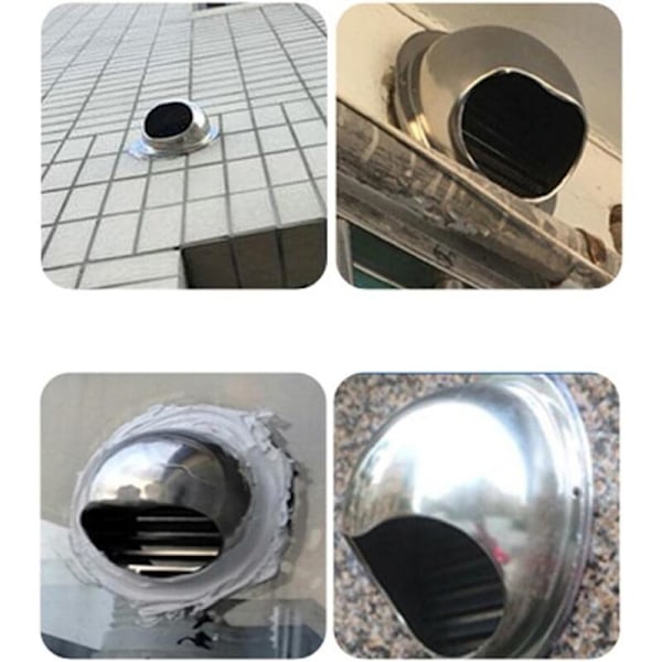 Ventilationsriste i rustfrit stål, 80 mm, holdbart luftstrømsudstyr