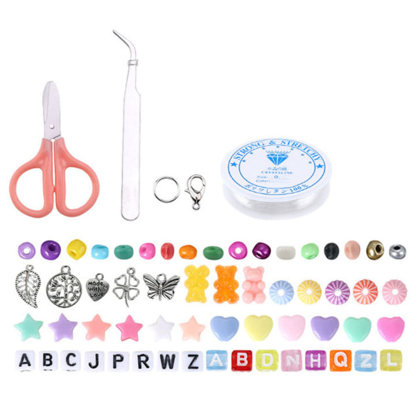 DIY färgglada pärlor Set Handgjorda pärlarmband gör tillbehör för barn flickor 4000PCS