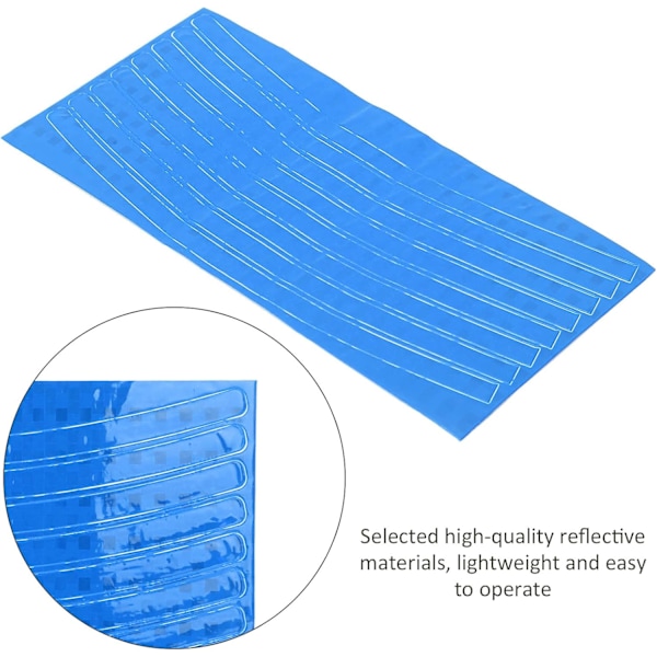 Reflekterende felgtape-dekaler for hjul Bil Sykkel Motorsykkel Natt Reflekterende Sikkerhetsdekorasjon Stripe Universelle Felger Reflekterende Klistremerker Blue