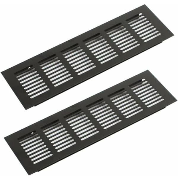 Stykker Aluminium Luftventil Gitter Rektangulær Luftventil Gitter Legering Luftventil Gitter Udvendig Luftventil Gitter til Ventilation Sort 25080mm
