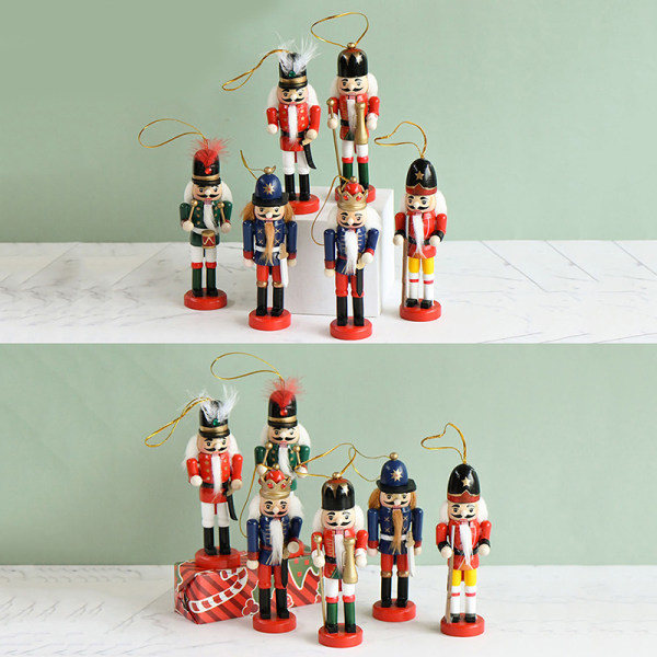 1. 13 cm:n pähkinänsärkijä nukke sotilas riipus joulukoriste koti satunnainen väri 1 kpl Random Color 1pc