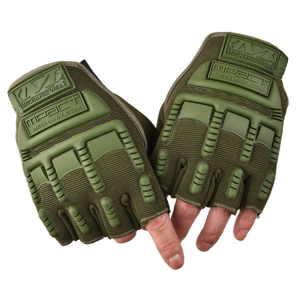 1Par Sommar Fingerless Taktiska Handskar Militär Män Kvinnor Grön