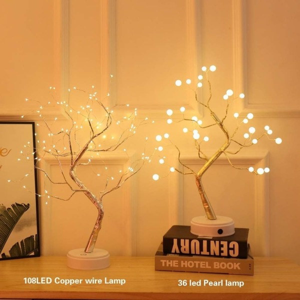 DIY LED-skrivbordsbonsai-trädlampa, skrivbordsdekoration 108 LED-huvudljus