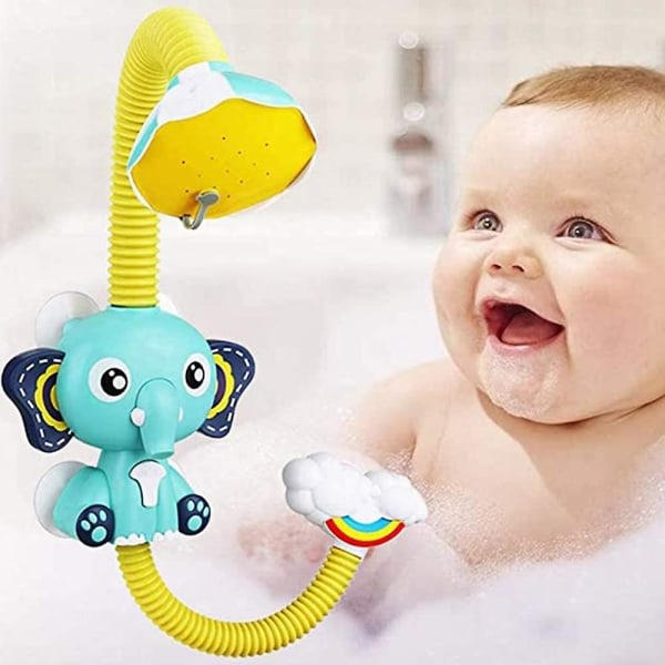 Elektrisk dusj for baby shower - Dusjhode med sugekopp Elektrisk dusj Regnhode Barnebad Toddler Elep null ingen