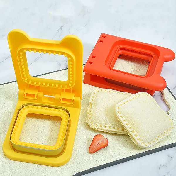 1. kvadratisk sandwichform DIY dessert toast maker kake gul