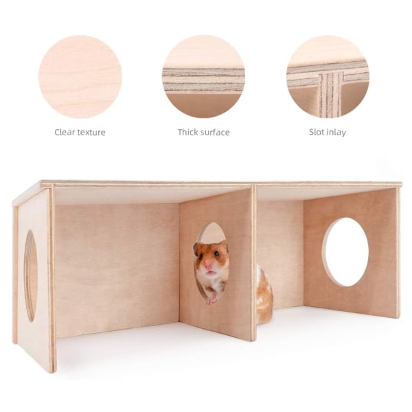 Hamster træ skjulested lille rede massivt træ lille hus hamster rede gylden silkebjørn lille hus legetøj tilbehør M