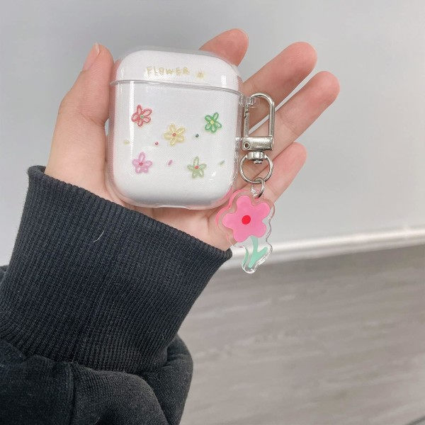 Etui (til Airpods 2 og 1-Flower- cover klar farve