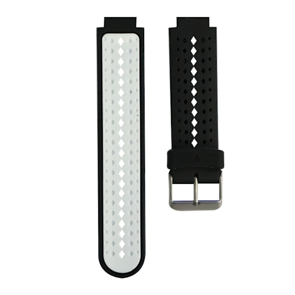 To-farvet silikonearmbånd til Garmin Forerunner 220 230 235 630 620 735 Black&White