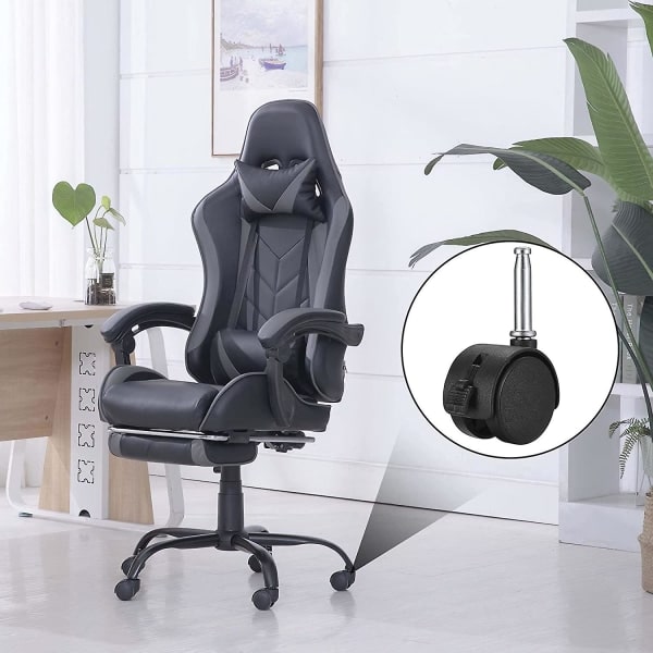 Svingbare styrehjul, 1,5 tommers hjul for kontorstoler med brems, Nylon for kontorstol, divan seng, sofa, med metallplasthylsa(1)