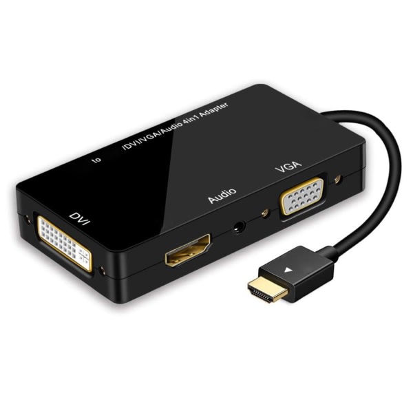 HDMI-splitter til HDMI, DVI, VGA og lydkonverter for bærbare datamaskiner, PC-tilbehør, datamaskiner