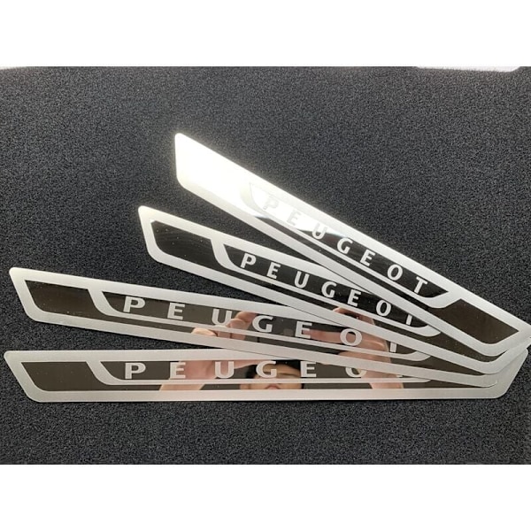 Set med 4 dörrtröskelskydd i stål för Peugeot 308 408 508 3008 2008 307, ultratunn dörrtröskel välkomstpedal,