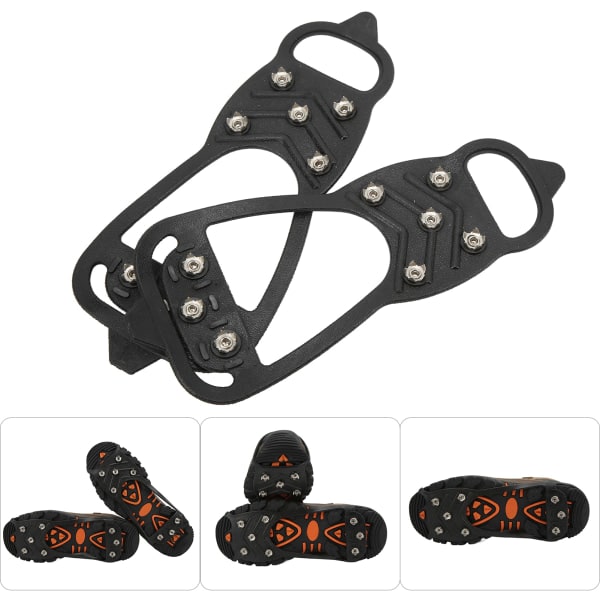 1 par 8-tands ispiggar Anti-slip Ice Traction-klossar Skogrepp til vandring på sne og is