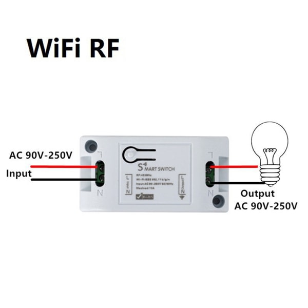 1. Smart Switch Timer DIY Trådløs Switch Stemmestyring Smart Hvid One Size White One Size