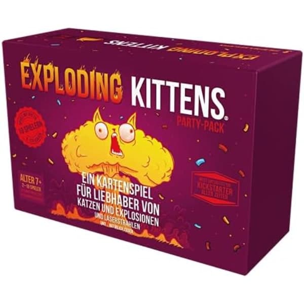 ASMODEE | Exploding Kittens – Partypaket | 1 x grundspel + expansion | Partyspel | Kortspel | 2-10 spelare