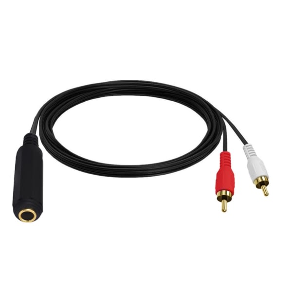 6,35 mm 1/4 tuuman stereo naaras - 2RCA uros Y-haaroitinsovitin kaapeli Audiosignaaliyhteyskaapeli Johto 25cm/150cm 1,5m