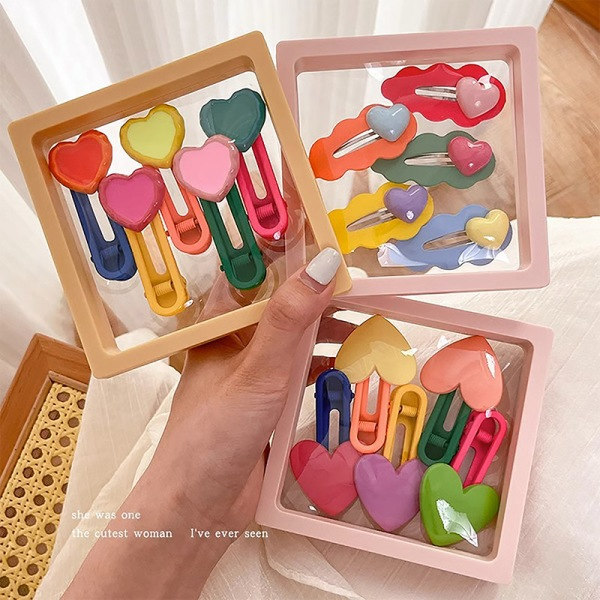 5 stk/sett Bangs Clip Sommer Søt Jente Candy Farget Side Clip D 7