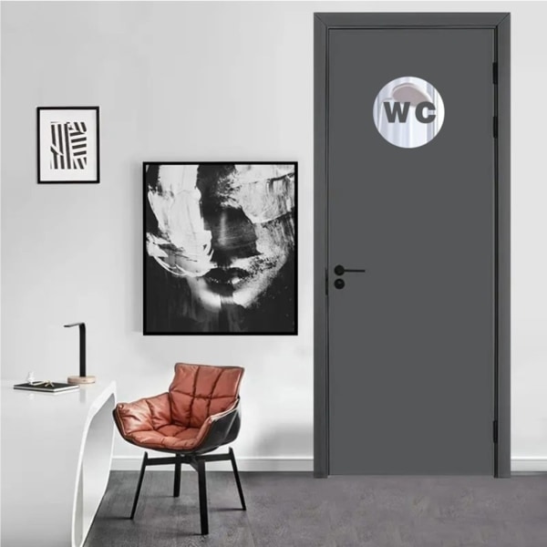 WC-kyltit itseliimautuvat kylpyhuoneen kyltit Paksu akryyli pyöreät WC-tarrat ovelle Kulta