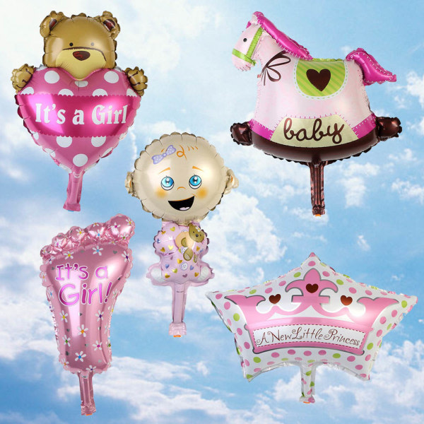 5 stk/sett folie ballonger for Baby Kid Toodler bursdagsfest