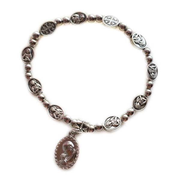 Katolskt rosenkransarmband korshängande bönarmband för män kvinnor smycken null - 8