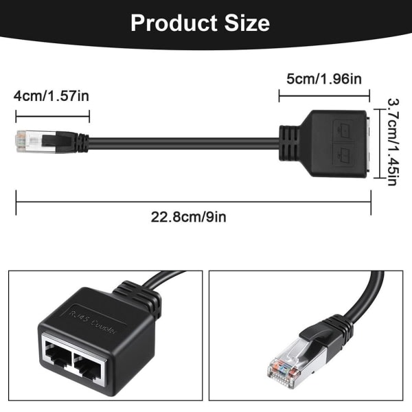 Nätverkskabel Ethernet-delare Kabel Nätverksadapter