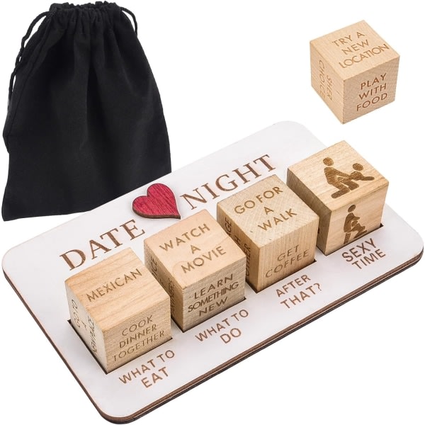 Date Night-tärningar för par Romantiskt skapa Date Night-parspel med väska förvaring Perfekt för par Alla hjärtans dag Födelsedag Bröllop 1 set