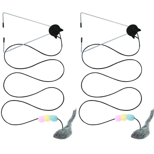 CDQ 2-pak Interaktive Kattelegetøj, Hængende Kattelegetøj Dør, Hoppende Mus Legetøj