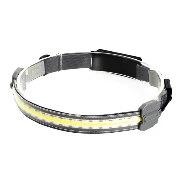 Uppladdningsbar LED-pannlampa Ficklampa Grå