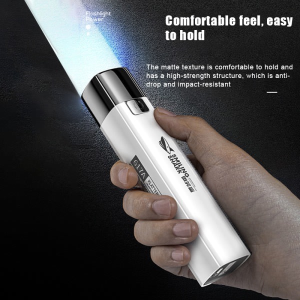 Ultrastark taktisk LED-ficklampa Mini Torch Power Bank Outd White