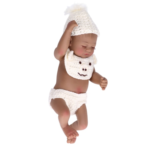 Eluavan vauvanukke 10 tuuman pehmeä silikoninen vastasyntynyt poikavauvanukke kauniilla vaatteilla Lasten leluValkoiset vaatteet ilman kenkiä