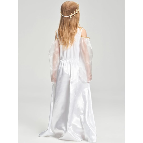 Barnens Grekiska Kostym Ängelkostym Medeltida Klänning Grekisk Gud Athena Lövkrans Kostym 3-12 År goddess 3-4 years