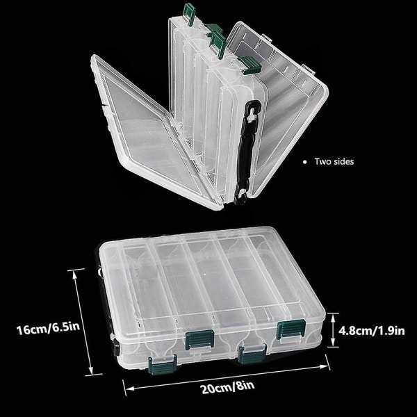 Transparent låseboks, vanntett fiskeutstyrsboks, 12 rom Forvaringsboks for fiskeutstyr Tilbehør Pxcl