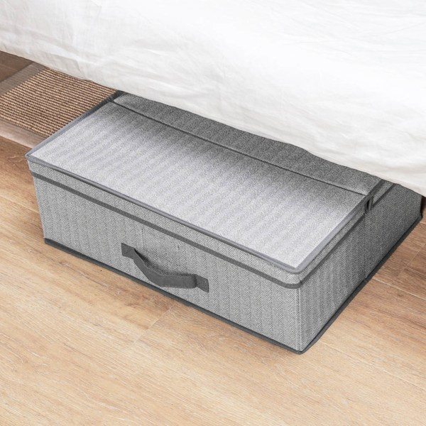 Vikbar förvaringslåda i non-woven tyg med lock Sammanvikbar hemklädesorganisatör Hushålls klädhållare för fall M