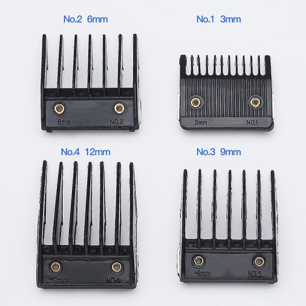 4-pack Wahl metallbakade skärguider 3mm 6mm 9mm 12mm