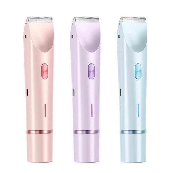 Vanntett Elektrisk Bikini Trimmer for Kvinner, 2-i-1 Design, Rosa, Dobbelthode Blue
