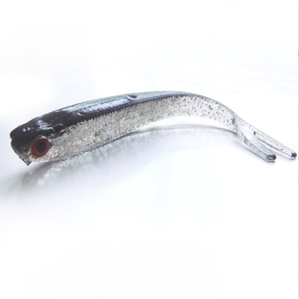 24st Grå Röda Ögon Mjuk Fisk Medium 10cm 3,7g Bionisk Lockelse Falsk L